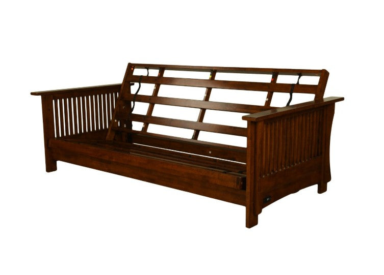 Alexa Studio Sleeper in Black Walnut Finish with Taber Cashmere Mattress - The Futon Store