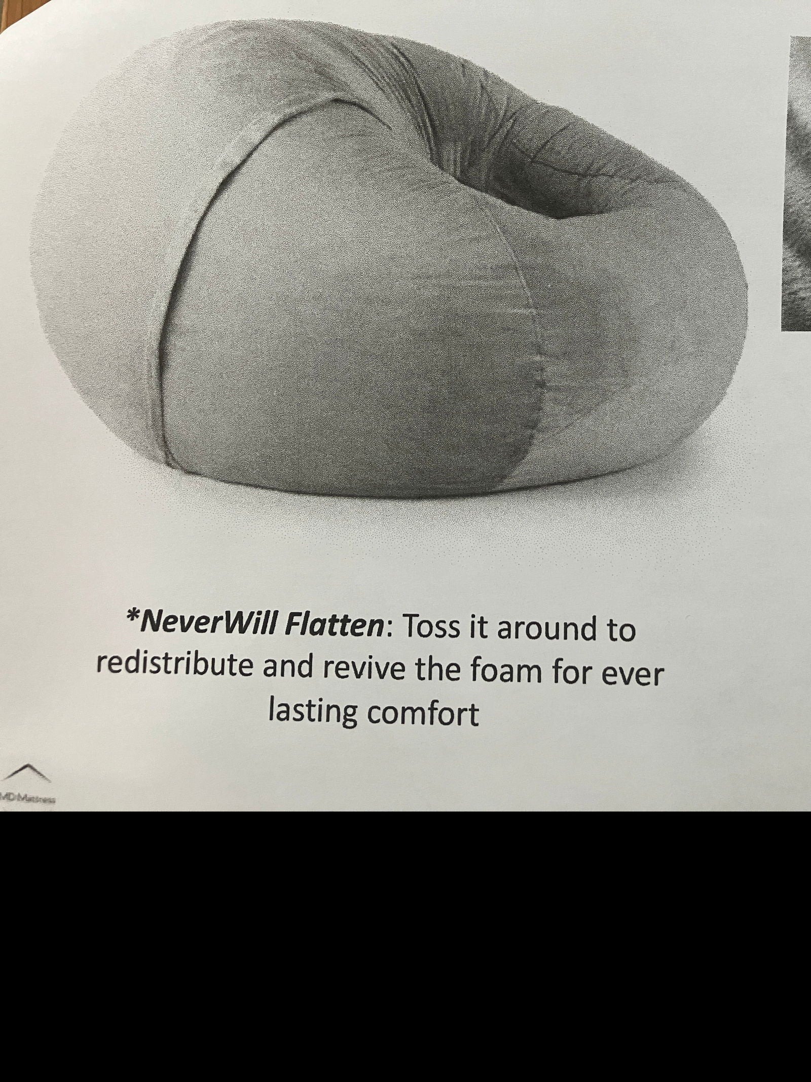 MDbbgy Large Foam Bean Bag - The Futon Store