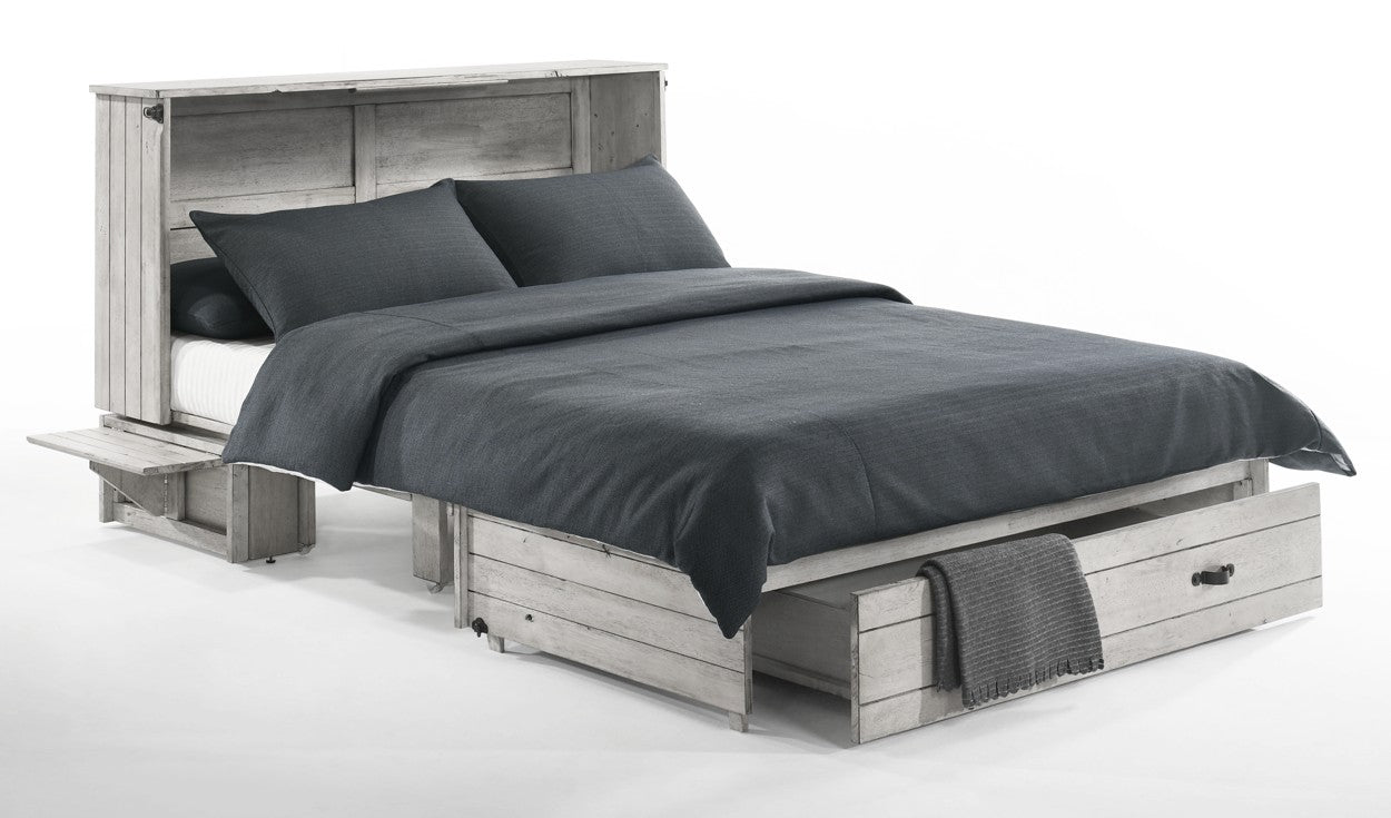 Ranchero Queen Wildwood Vintage White Cabinet Bed - The Futon Store
