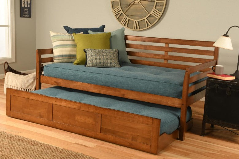 Boho Twin Daybed with Trundle  Barbados Finish - The Futon Store 