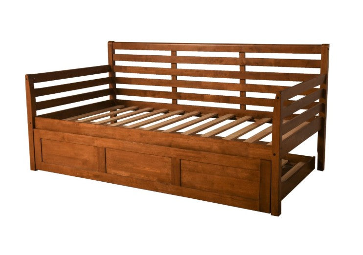 Boho Twin Daybed with Trundle  Barbados Finish - The Futon Store 