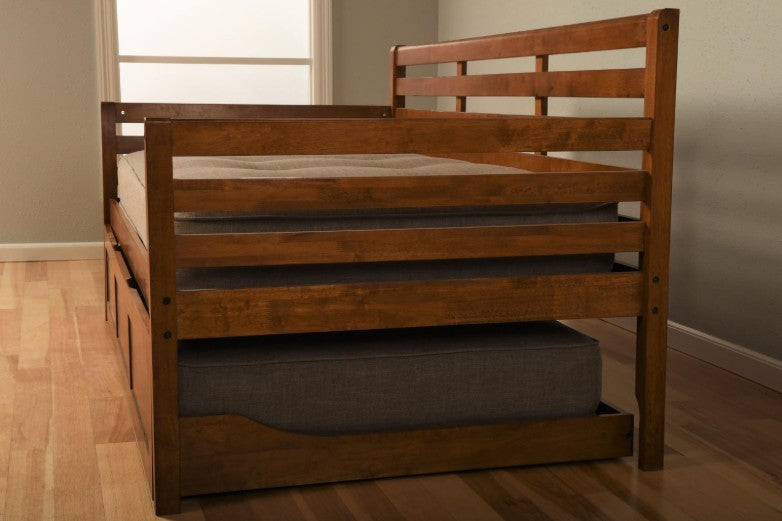 Boho Twin Daybed with Trundle  Barbados Finish - The Futon Store 