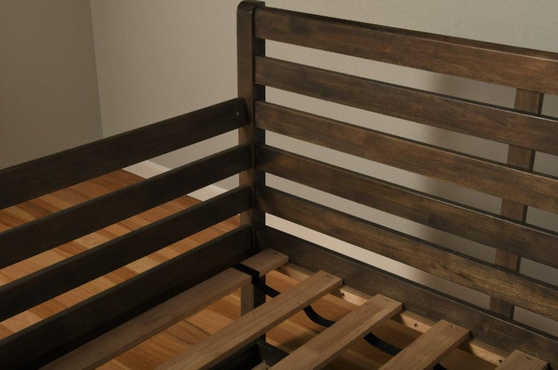 Boho Twin Daybed with Trundle  Rustic Walnut - The Futon Store 