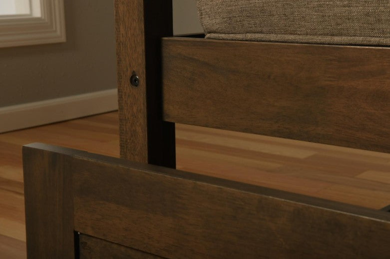 Boho Twin Daybed with Trundle  Rustic Walnut - The Futon Store 