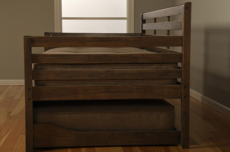 Boho Twin Daybed with Trundle  Rustic Walnut - The Futon Store 