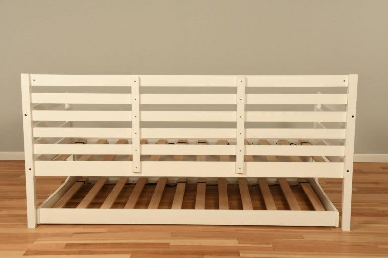 Boho Twin Daybed with Trundle White Finish - The Futon Store 