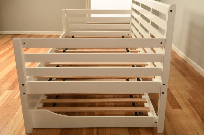 Boho Twin Daybed with Trundle White Finish - The Futon Store 