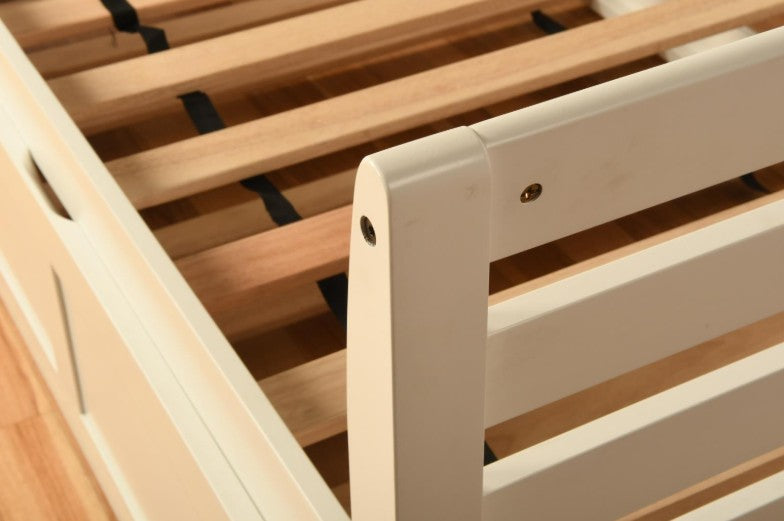 Boho Twin Daybed with Trundle White Finish - The Futon Store 