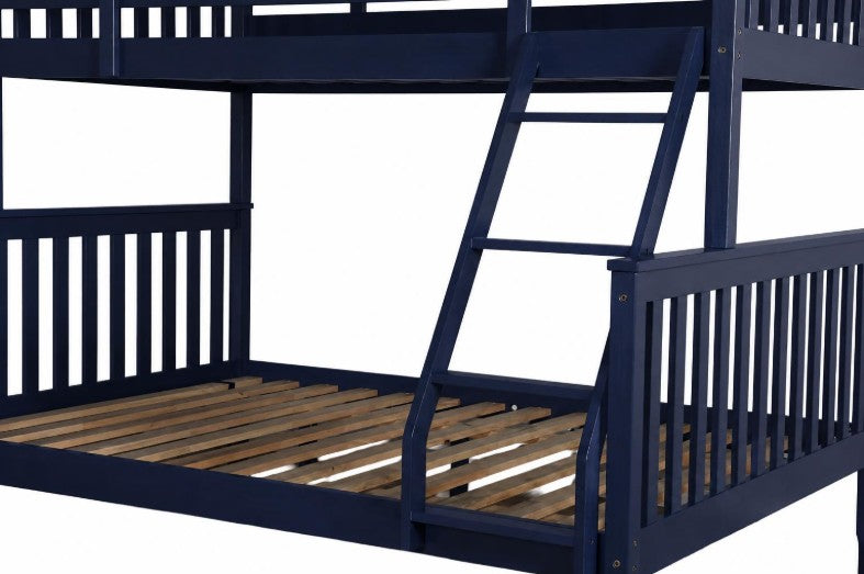 Claire Twin Over Full Bunk Bed with Drawers Navy Finish - The Futon Store 