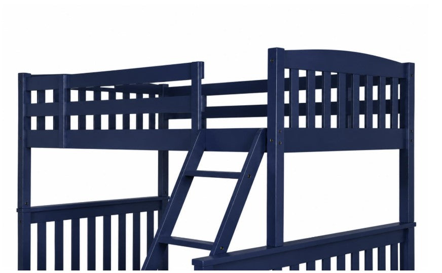 Claire Twin Over Full Bunk Bed with Drawers Navy Finish - The Futon Store 