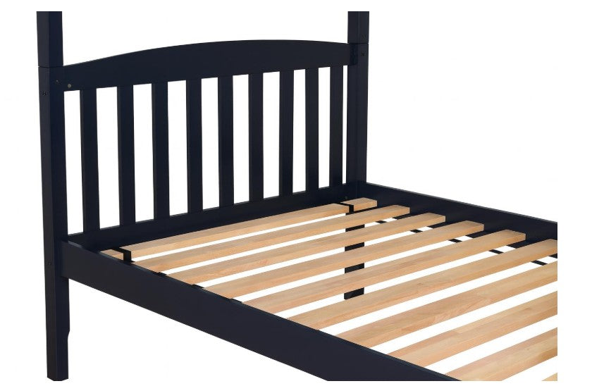 Claire Twin Bunk Bed with Drawers Navy Finish - The Futon Store 