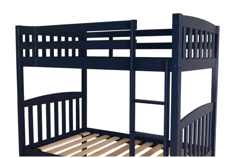 Claire Twin Bunk Bed with Drawers Navy Finish - The Futon Store 