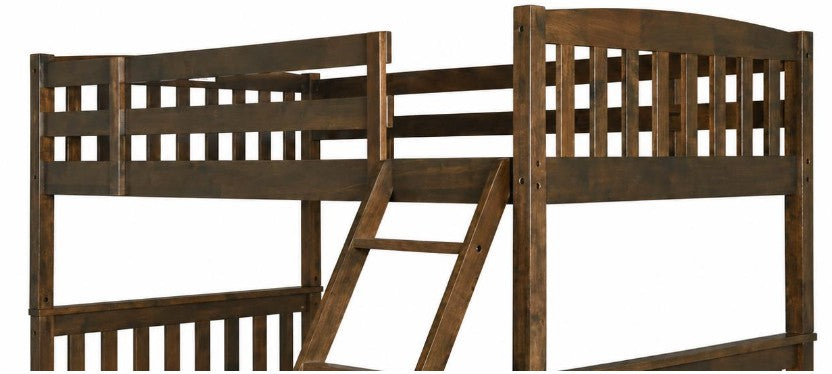 Twin Over Full Rustic Walnut Bunk Bed + Options - The Futon Store 
