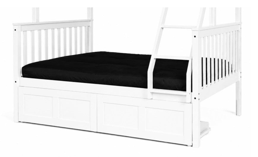 Twin Twin White Bunk Bed + Options - The Futon Store 