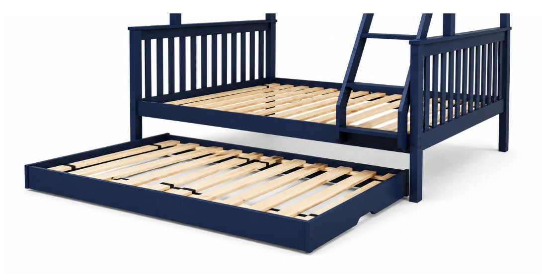 Twin Twin Navy Bunk Bed + Options - The Futon Store 
