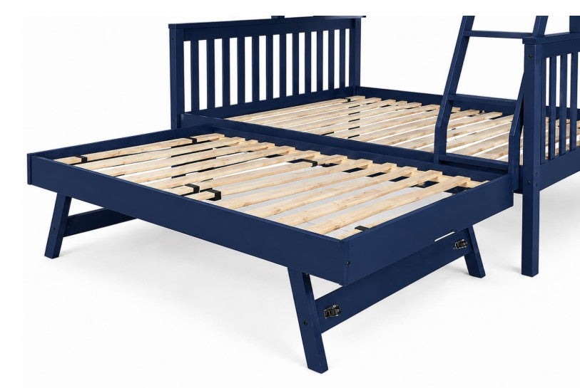 Twin Twin Navy Bunk Bed + Options - The Futon Store 