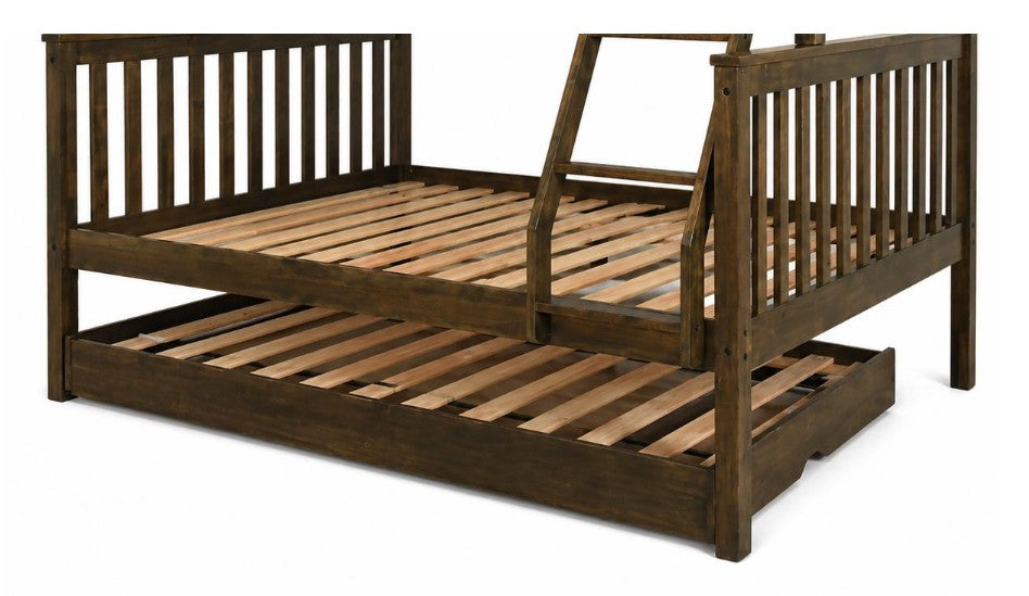 Twin Twin Rustic Walnut  Bunk Bed + Options - The Futon Store 