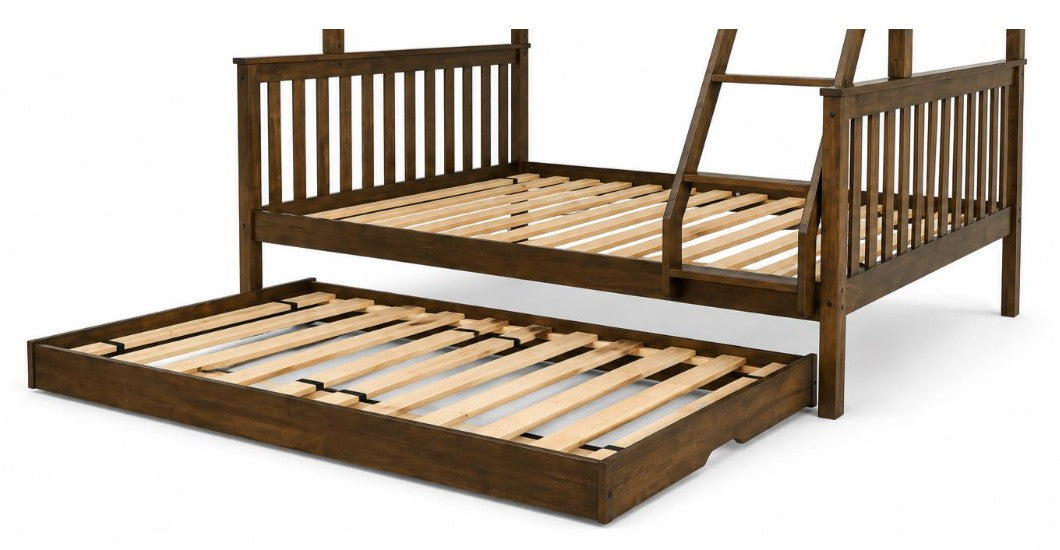 Twin Twin Rustic Walnut  Bunk Bed + Options - The Futon Store 