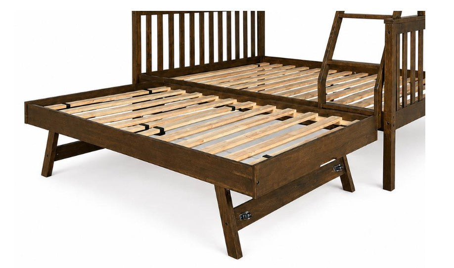 Twin Twin Rustic Walnut  Bunk Bed + Options - The Futon Store 