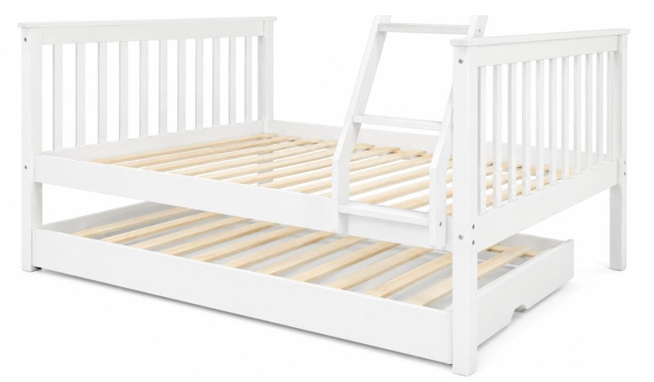 Twin Twin White Bunk Bed + Options - The Futon Store 