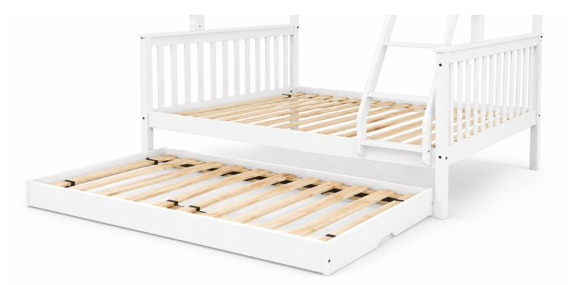 Twin Twin White Bunk Bed + Options - The Futon Store 