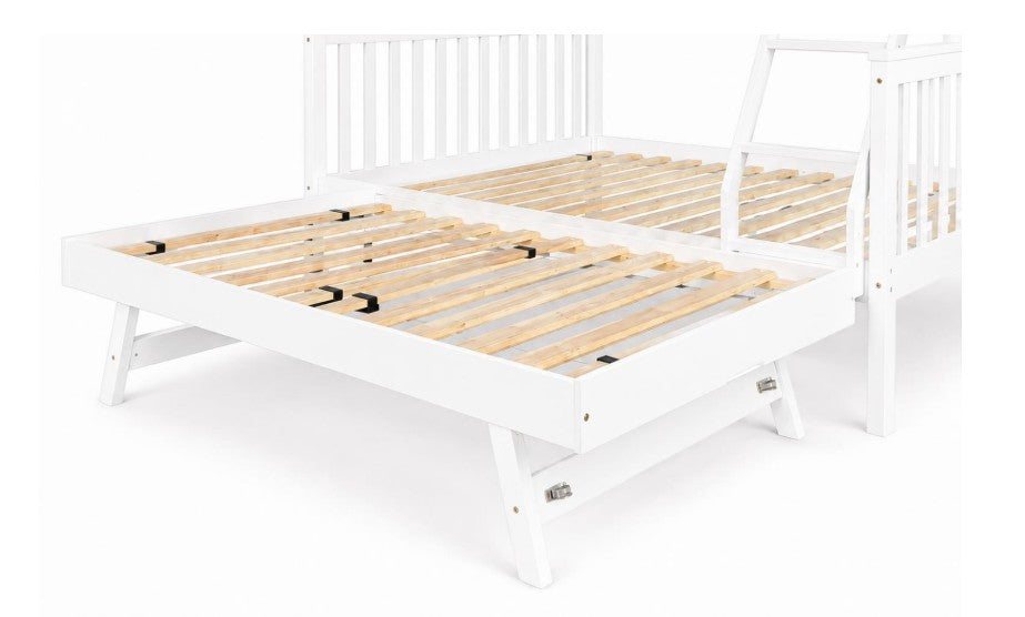 Twin Twin White Bunk Bed + Options - The Futon Store 