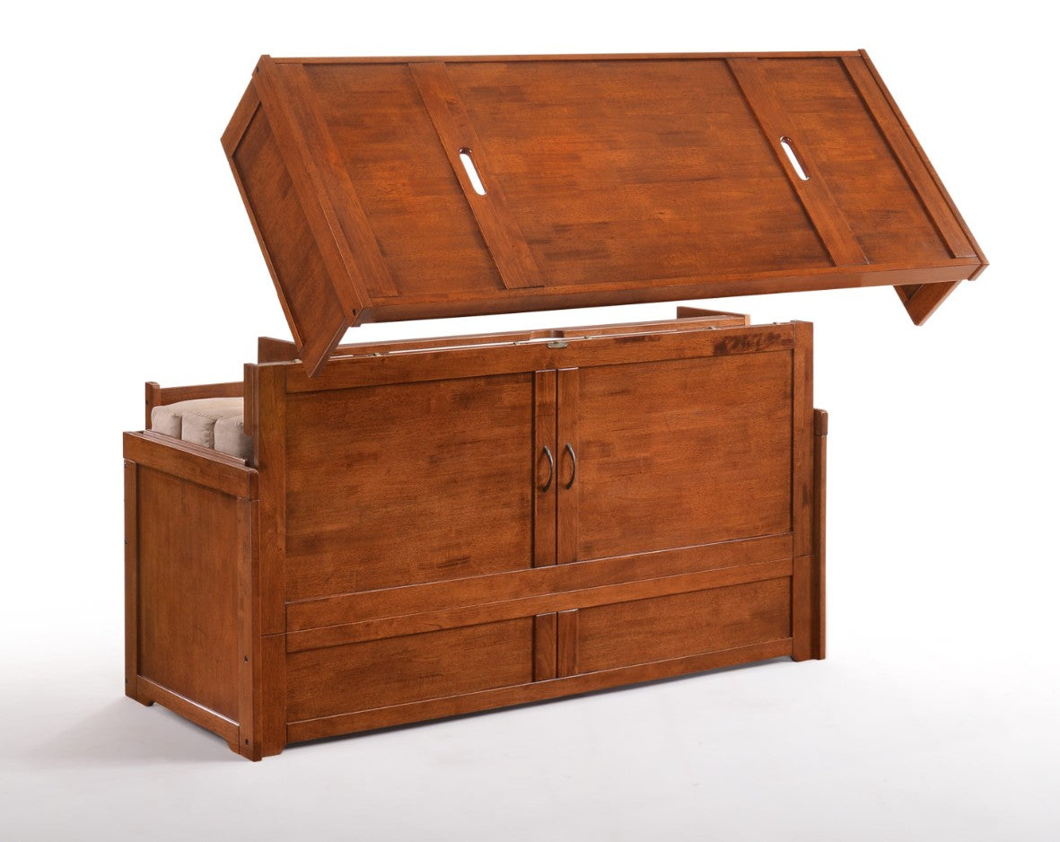 Murphy Cube 2 Queen Cherry Cabinet Bed - The Futon Store 