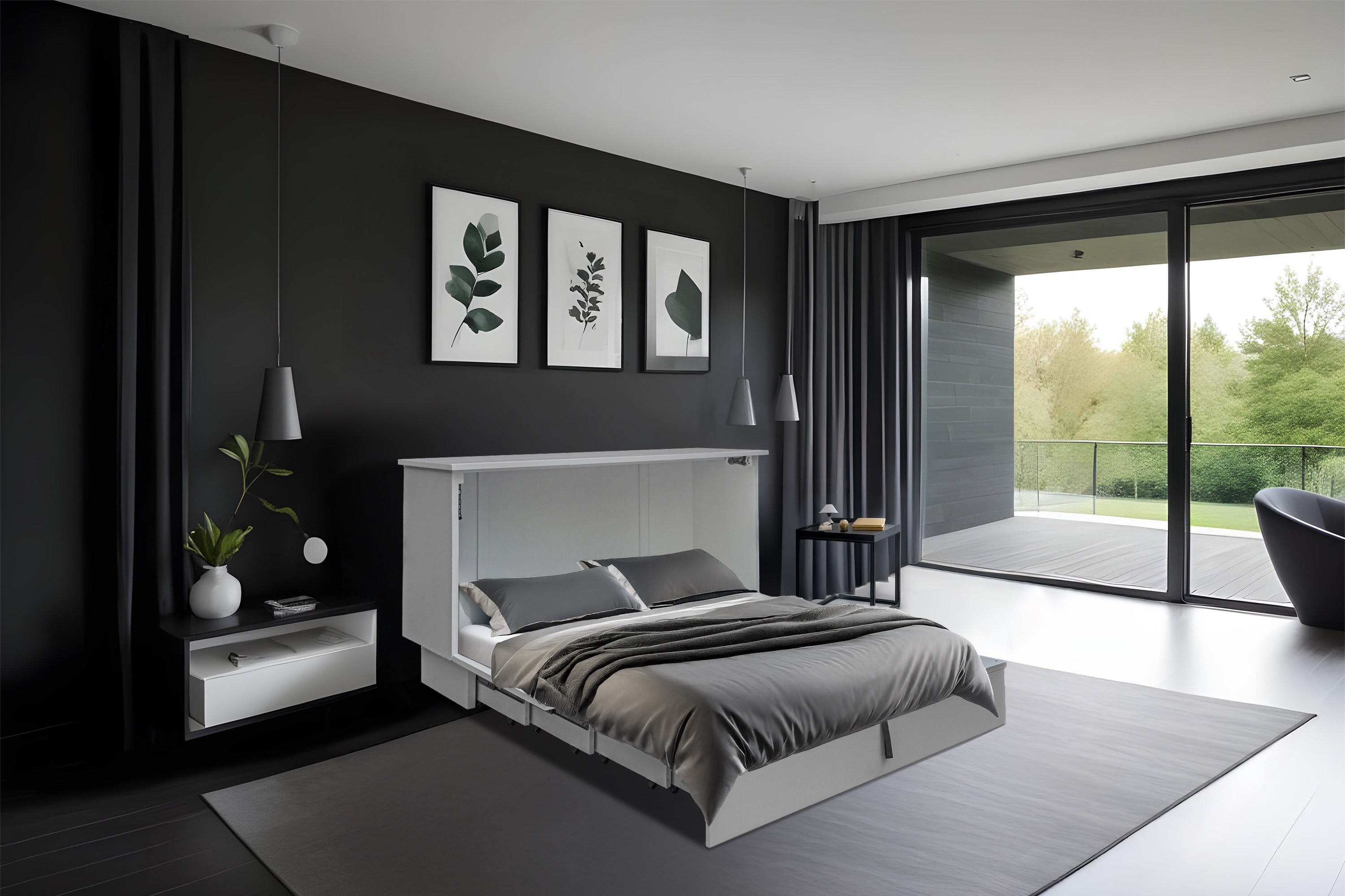 Cottage Creek Cape Cod Queen Murphy Cabinet Bed White - The Futon Store 