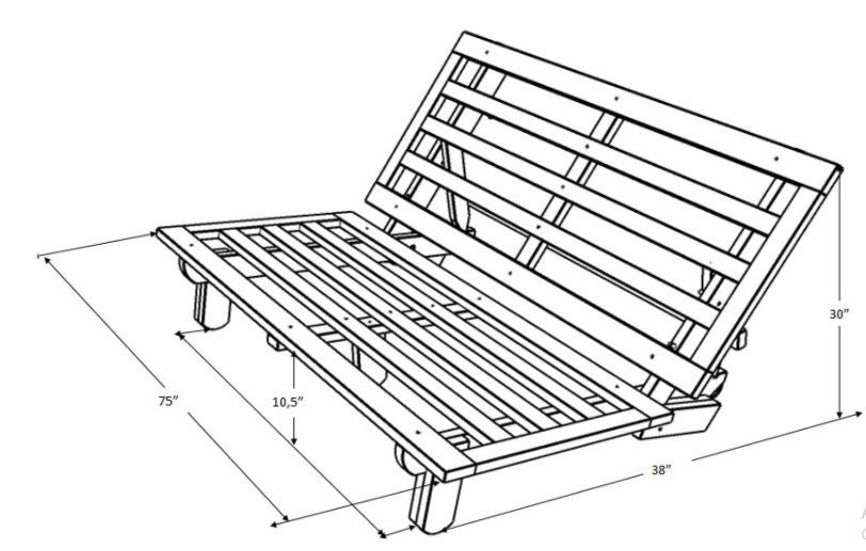 KDcarset    Full Armless Carson Futon with Mattress - The Futon Store 