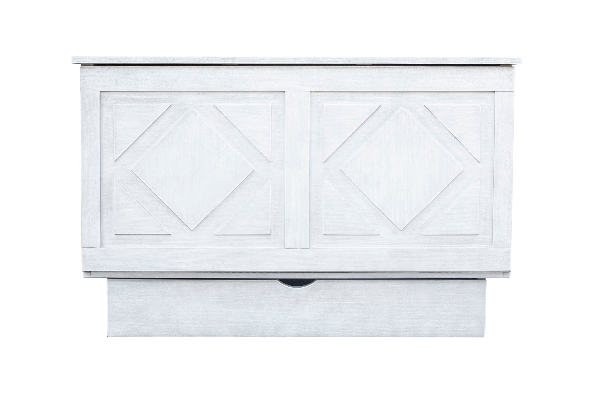 Cottage Creek Gramercy Queen Sleep Cabinet Bed Distressed White Finish - The Futon Store 