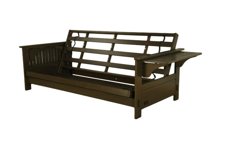 Jozie Studio Sleeper in Graystone Finish with Taber Cashmere Mattress - The Futon Store 