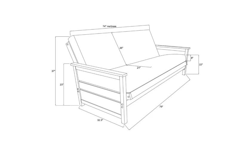 Lexington Full Futon with Mattress - The Futon Store 