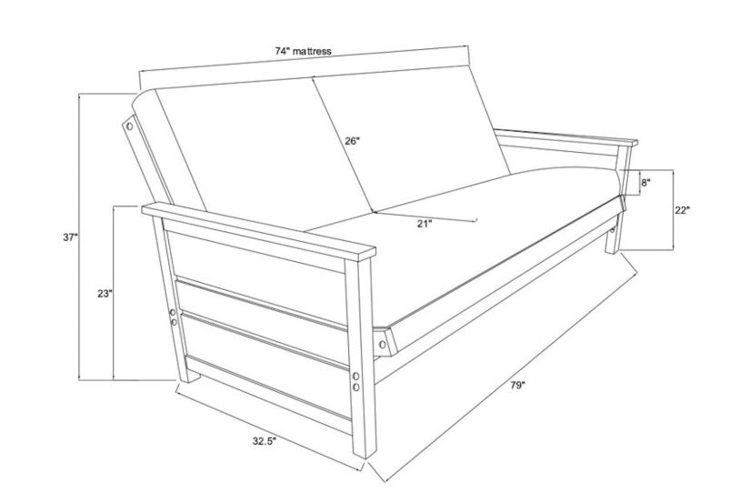 KDlexwbf   Lexington Full Futon Frame - The Futon Store 