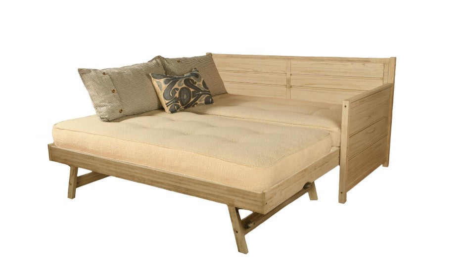 Marisa Twin Daybed & Trundle  Weathered White Finish - The Futon Store 