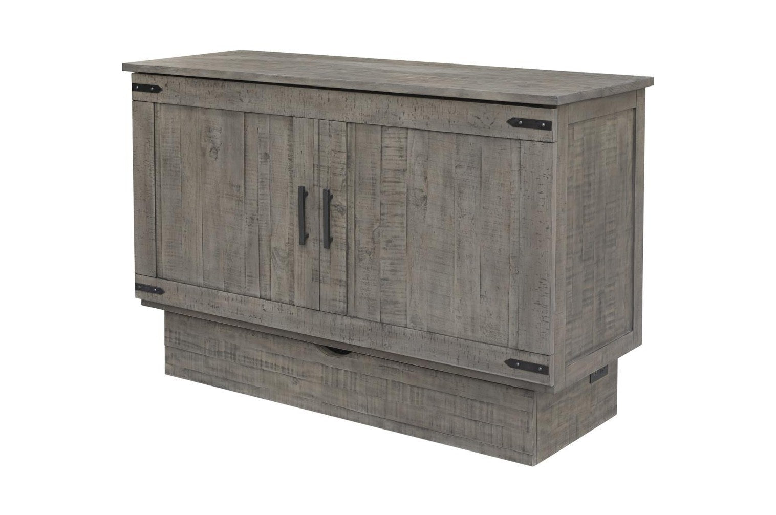 Cottage Creek Medison Queen Sleep Cabinet Bed Distressed Brown Tone Finish - The Futon Store 