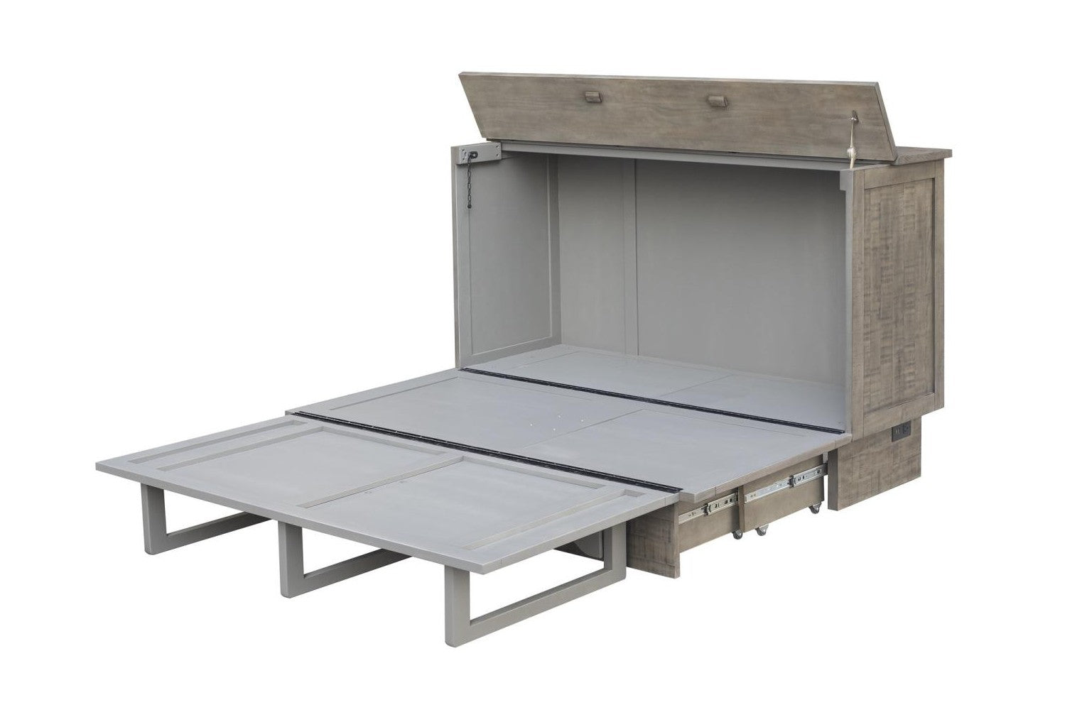 Cottage Creek Medison Queen Sleep Cabinet Bed Distressed Brown Tone Finish - The Futon Store 