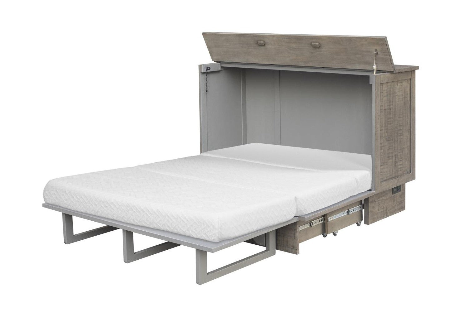 Cottage Creek Medison Queen Sleep Cabinet Bed Distressed Brown Tone Finish - The Futon Store 