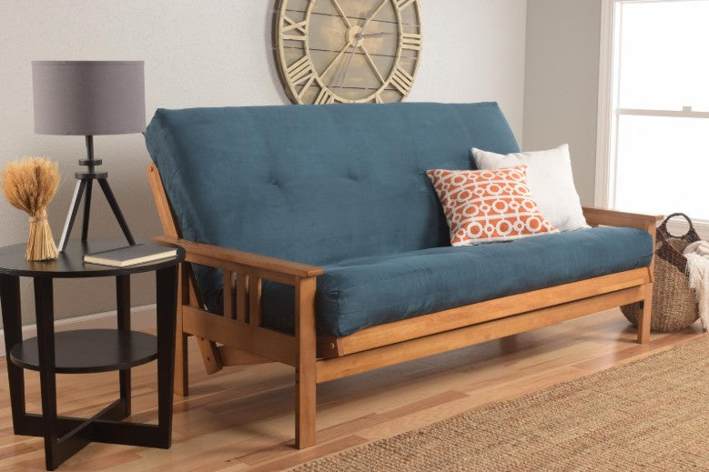 Monterey Queen Futon Butternut Finish with Mattress - The Futon Store 