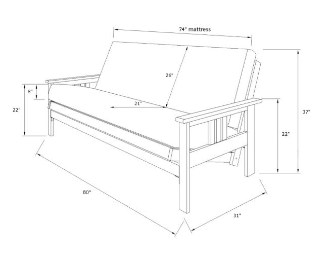 Monterey Full Futon with Mattress - The Futon Store 