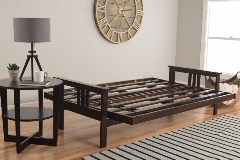 Monterey Queen Futon Espresso Finish with Mattress - The Futon Store 