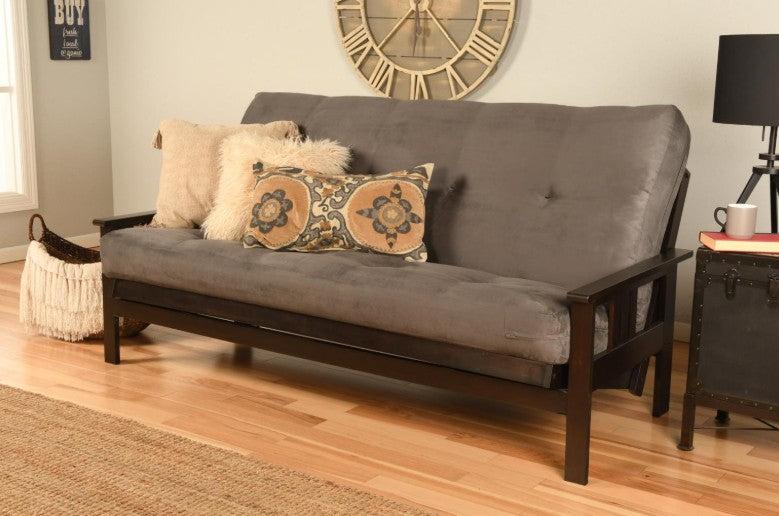Monterey Queen Futon Espresso Finish with Mattress - The Futon Store 