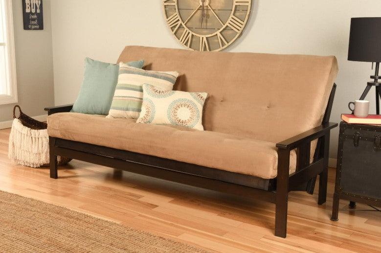 Monterey Queen Futon Espresso Finish with Mattress - The Futon Store 