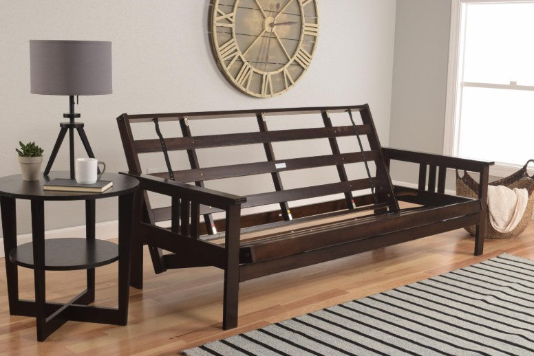 Monterey Queen Futon Espresso Finish with Mattress - The Futon Store 