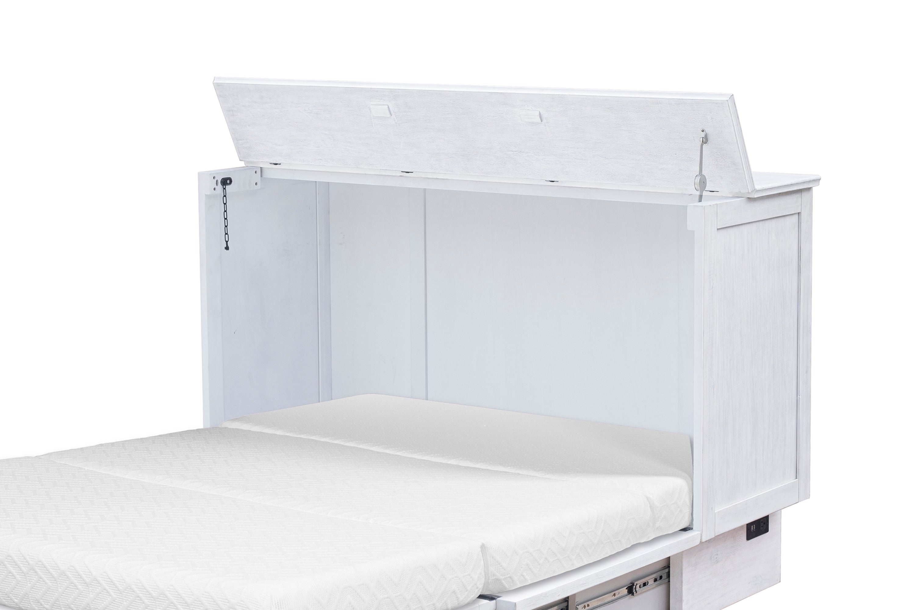 Cottage Creek Mckenzie Queen Murphy Cabinet Bed White Finish - The Futon Store 