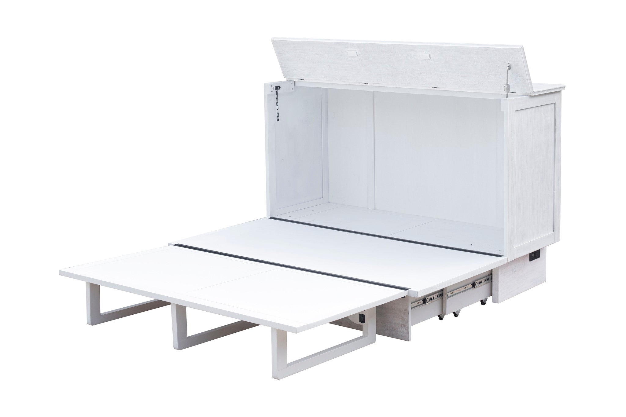 Cottage Creek Mckenzie Queen Murphy Cabinet Bed White Finish - The Futon Store 