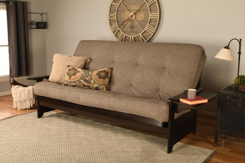 Phoenix Queen Futon Espresso Finish with Mattress - The Futon Store 