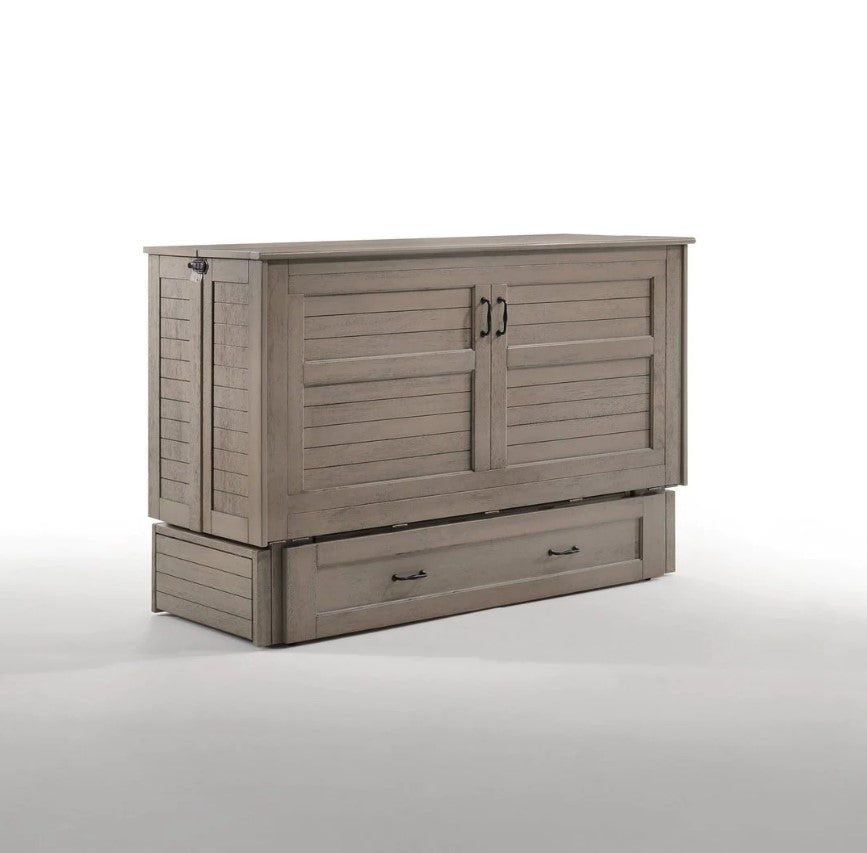 Poppy Queen Brushed Driftwood Cabinet Bed - The Futon Store 