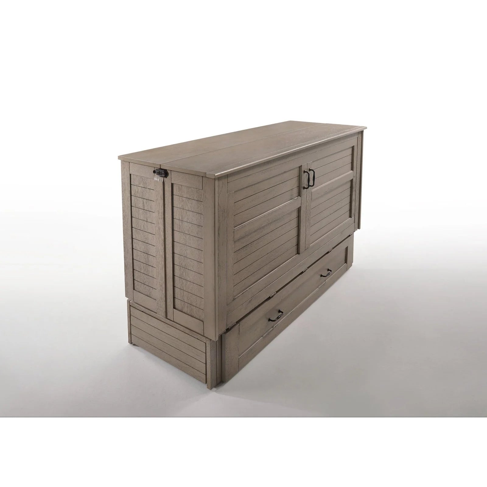 Poppy Queen Brushed Driftwood Cabinet Bed - The Futon Store 