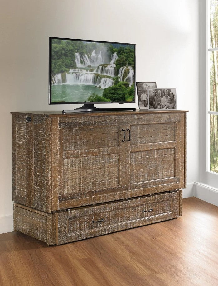 Poppy Queen White Bark Cabinet Bed