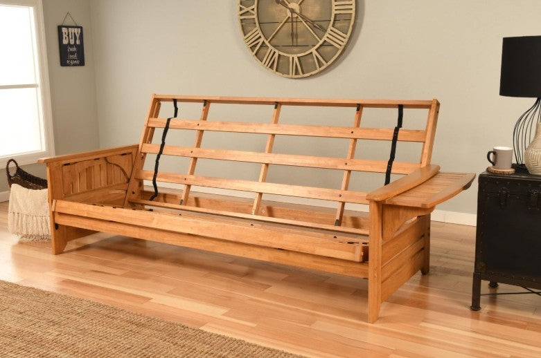 Phoenix Queen Futon Butternut Finish with Mattress - The Futon Store 